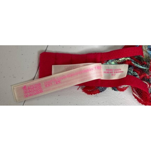 Pink Victorias Secret Date Push Up Bra Bralette Small Red Sexy Lace Padded - Picture 12 of 12